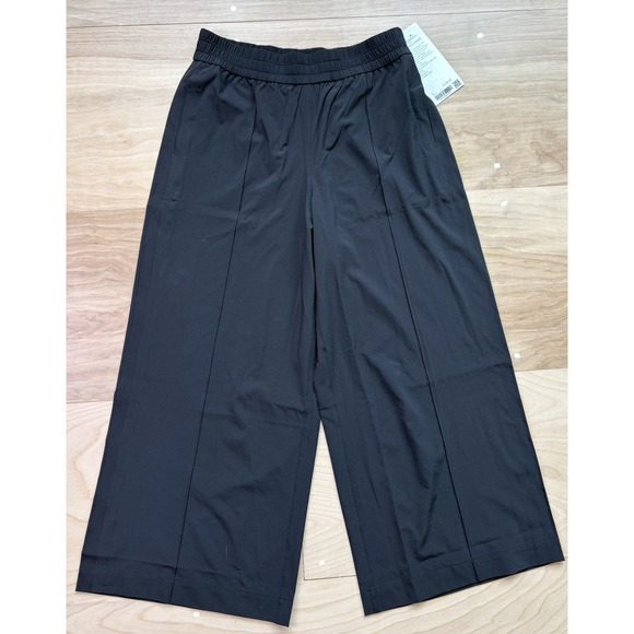 lululemon athletica Pants - Lululemon Breezily Mid-Rise Cropped Pant Black NWT Wide Leg Size S Athleisure